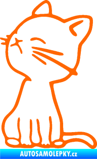 Samolepka Kočka 016 levá Fluorescentní oranžová