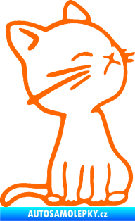 Samolepka Kočka 016 pravá Fluorescentní oranžová