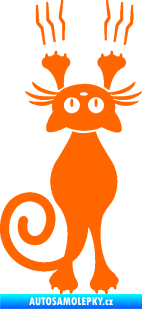 Samolepka Kočka 023 levá s drápanci Fluorescentní oranžová