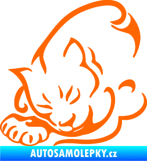Samolepka Kočka 030 levá Fluorescentní oranžová