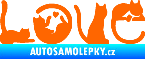 Samolepka Kočky love Fluorescentní oranžová