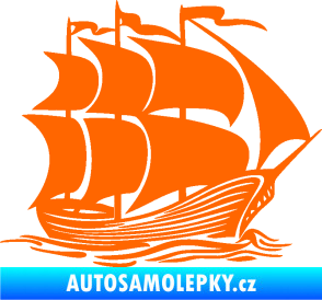 Samolepka Koráb 002 pravá Fluorescentní oranžová