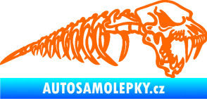 Samolepka Kostra lebky s páteří pravá Fluorescentní oranžová