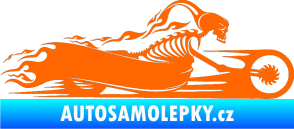 Samolepka Kostra na motorce s plameny pravá Fluorescentní oranžová