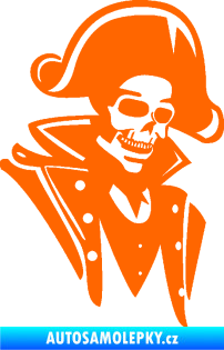 Samolepka Kostra pirát pravá Fluorescentní oranžová