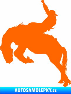 Samolepka Kovboj 001 levá rodeo na koni Fluorescentní oranžová