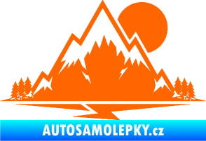 Samolepka Krajina hory 001 pravá Fluorescentní oranžová