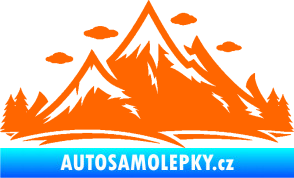 Samolepka Krajina hory 002 pravá Fluorescentní oranžová