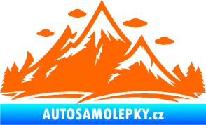 Samolepka Krajina hory 002 levá Fluorescentní oranžová