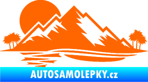Samolepka Krajina hory 004 levá Fluorescentní oranžová