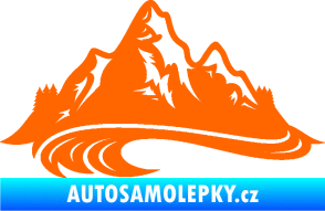 Samolepka Krajina hory 008 levá Fluorescentní oranžová