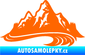Samolepka Krajina hory 008 pravá Fluorescentní oranžová