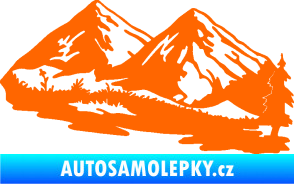 Samolepka Krajina hory 012 pravá Fluorescentní oranžová