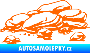 Samolepka Krajina kameny 001 Fluorescentní oranžová