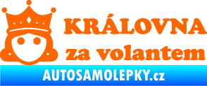 Samolepka Královna za volantem nápis Fluorescentní oranžová