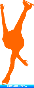 Samolepka Krasobruslení 005 levá krasobruslařka Fluorescentní oranžová