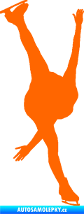 Samolepka Krasobruslení 005 pravá krasobruslařka Fluorescentní oranžová