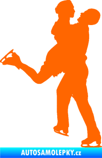 Samolepka Krasobruslení 006 levá pár Fluorescentní oranžová