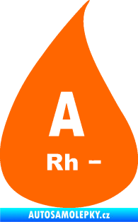 Samolepka Krevní skupina A Rh- kapka Fluorescentní oranžová
