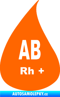 Samolepka Krevní skupina AB Rh+ kapka Fluorescentní oranžová