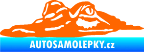 Samolepka Krokodýl 003 levá hlava na hladině Fluorescentní oranžová