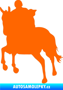 Samolepka Kůň 021 levá s jezdcem Fluorescentní oranžová