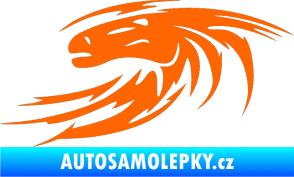 Samolepka Kůň 023 levá hlava s vlající hřívou Fluorescentní oranžová