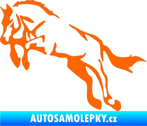 Samolepka Kůň 025 levá skok Fluorescentní oranžová