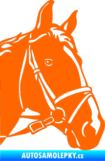 Samolepka Kůň 028 pravá hlava s uzdou Fluorescentní oranžová