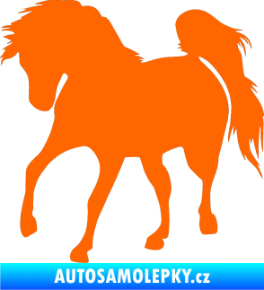 Samolepka Kůň 032 levá Fluorescentní oranžová
