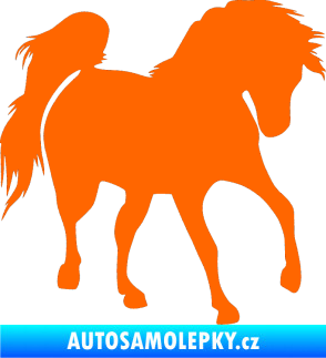 Samolepka Kůň 032 pravá Fluorescentní oranžová