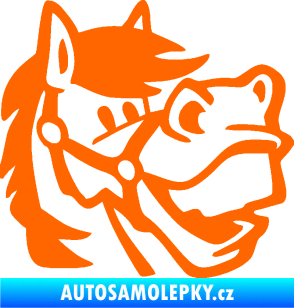 Samolepka Kůň 041 pravá veselý  Fluorescentní oranžová