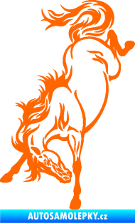 Samolepka Kůň 053 levá výkop zadníma nohama Fluorescentní oranžová