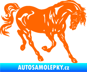 Samolepka Kůň 056 pravá Fluorescentní oranžová