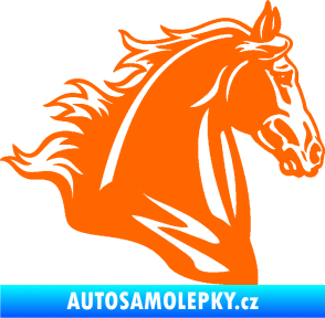 Samolepka Kůň 058 pravá hlava s hřívou Fluorescentní oranžová