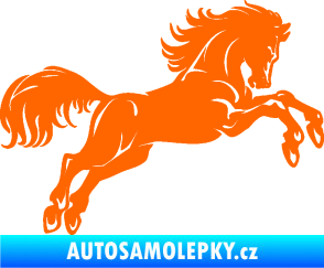 Samolepka Kůň 062 pravá ve skoku Fluorescentní oranžová