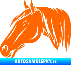 Samolepka Kůň 065 levá hlava s hřívou Fluorescentní oranžová