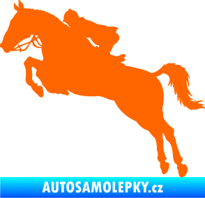 Samolepka Kůň 076 levá parkur Fluorescentní oranžová
