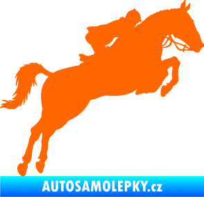 Samolepka Kůň 076 pravá parkur Fluorescentní oranžová