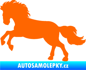 Samolepka Kůň 098 levá běh Fluorescentní oranžová