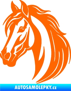Samolepka Kůň 102 levá hlava Fluorescentní oranžová