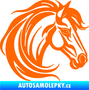Samolepka Kůň 103 pravá hlava Fluorescentní oranžová