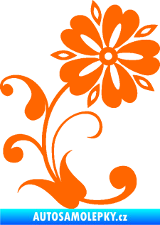 Samolepka Květina dekor 001 pravá Fluorescentní oranžová