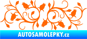 Samolepka Květina dekor 010 levá růžičky Fluorescentní oranžová