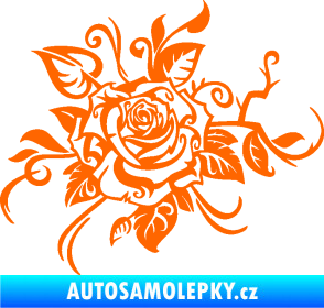 Samolepka Květina dekor 016 levá růže Fluorescentní oranžová