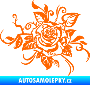 Samolepka Květina dekor 016 pravá růže Fluorescentní oranžová