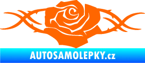 Samolepka Květina dekor 020 levá růže s trny Fluorescentní oranžová