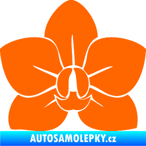 Samolepka Květina dekor 023 orchidej květ Fluorescentní oranžová