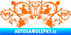 Samolepka Květina dekor 026 Fluorescentní oranžová