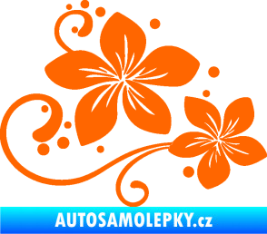 Samolepka Květina dekor 035 pravá Fluorescentní oranžová